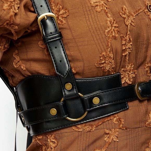 DISTURBIA Maeve Western Brass Harness Size S/M - Picture 4 of 10